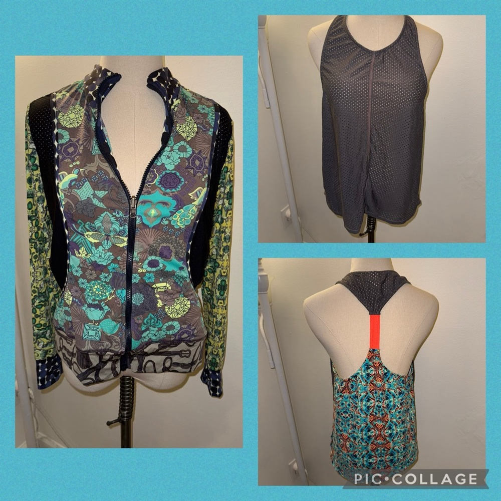 Maaji Large Colorful Patterned Zip-Up Jacket and Racerback Tank Top Set